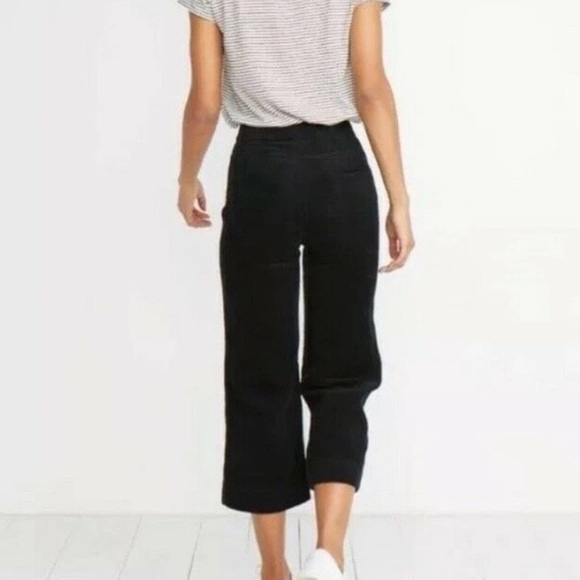 EUC! Marine Layer Dark Navy Corduroy Cropped Trousers, Size 6 - Picture 2 of 5